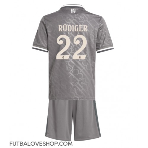 Dres Real Madrid Antonio Rudiger #22 Tretina pre deti 2024-25 Krátky Rukáv (+ trenírky)